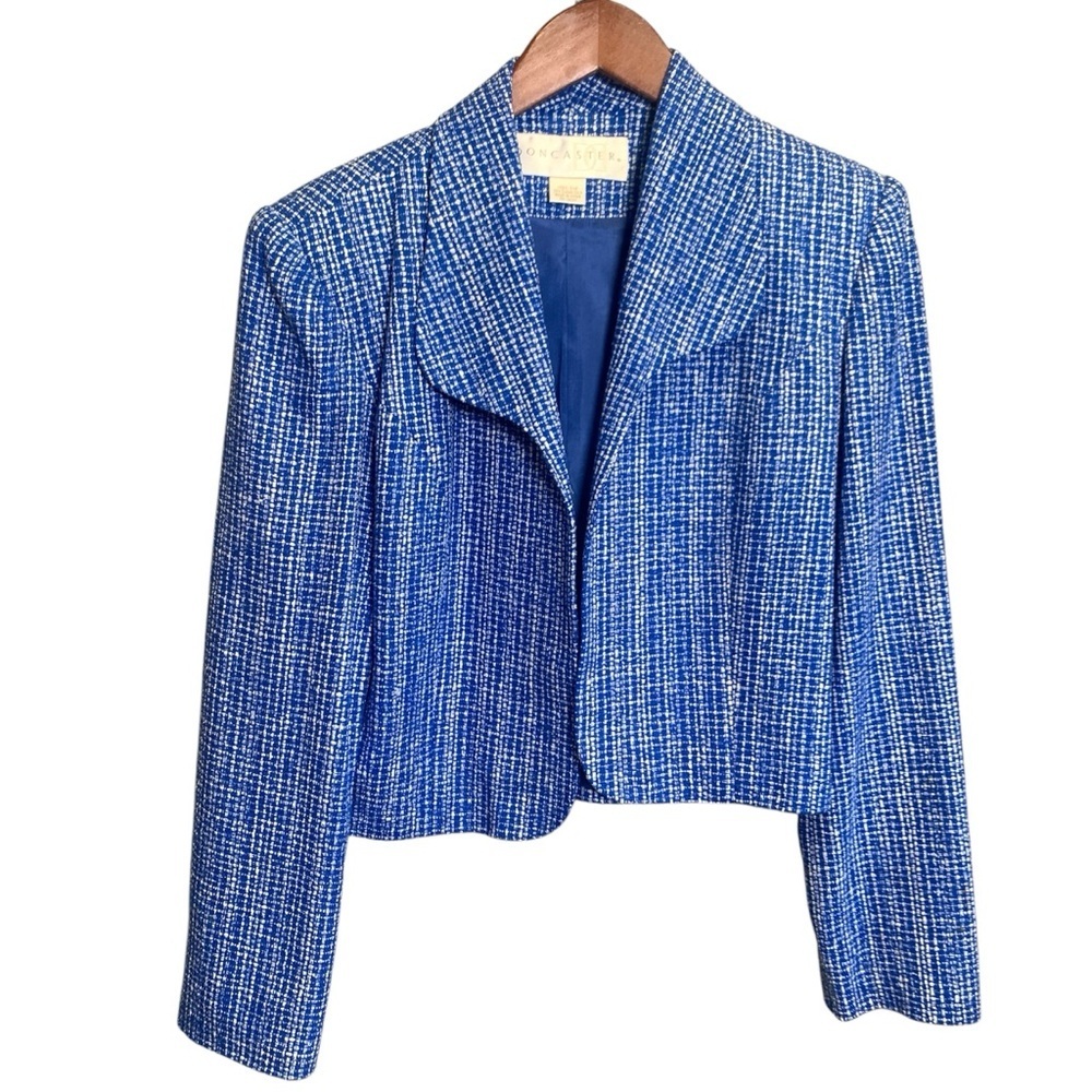 Vintage Doncaster Silk Blue Tweed Women's Jacket Size 12